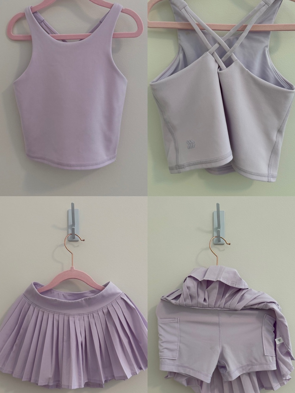 All In Motion Girls Lavender Athletic Skort Set | Dance Tennis Activewear